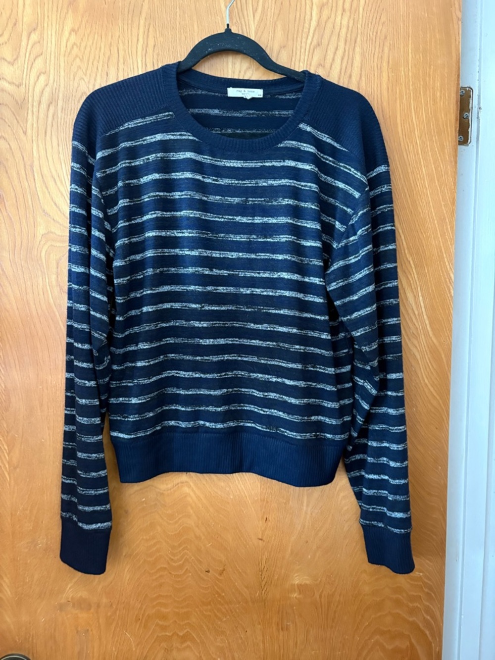 Rag & Bone Navy Crewneck stripe Sweater M - Picture 2 of 9